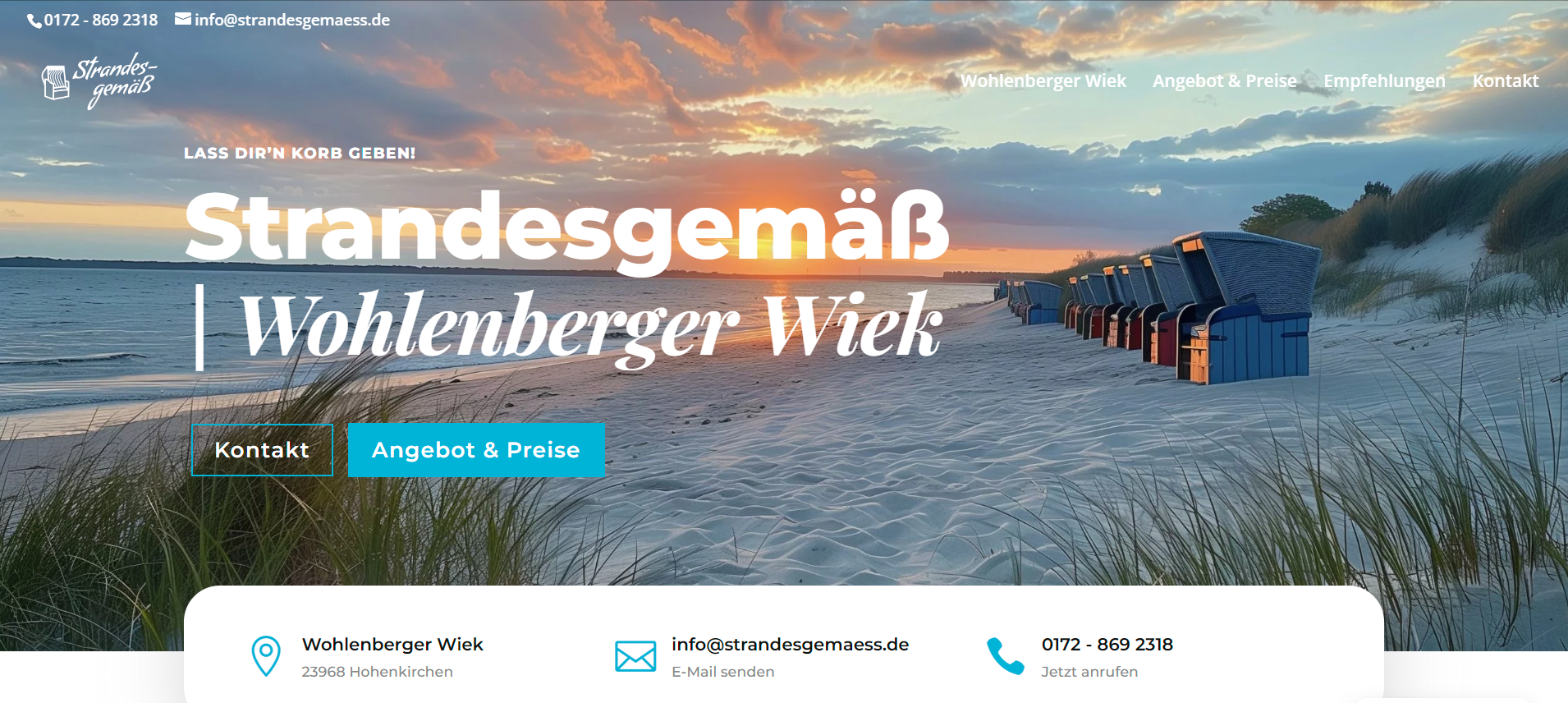 Webdesign Strandesgemaess Strandkorbvermietung Wohlenberger Wiek